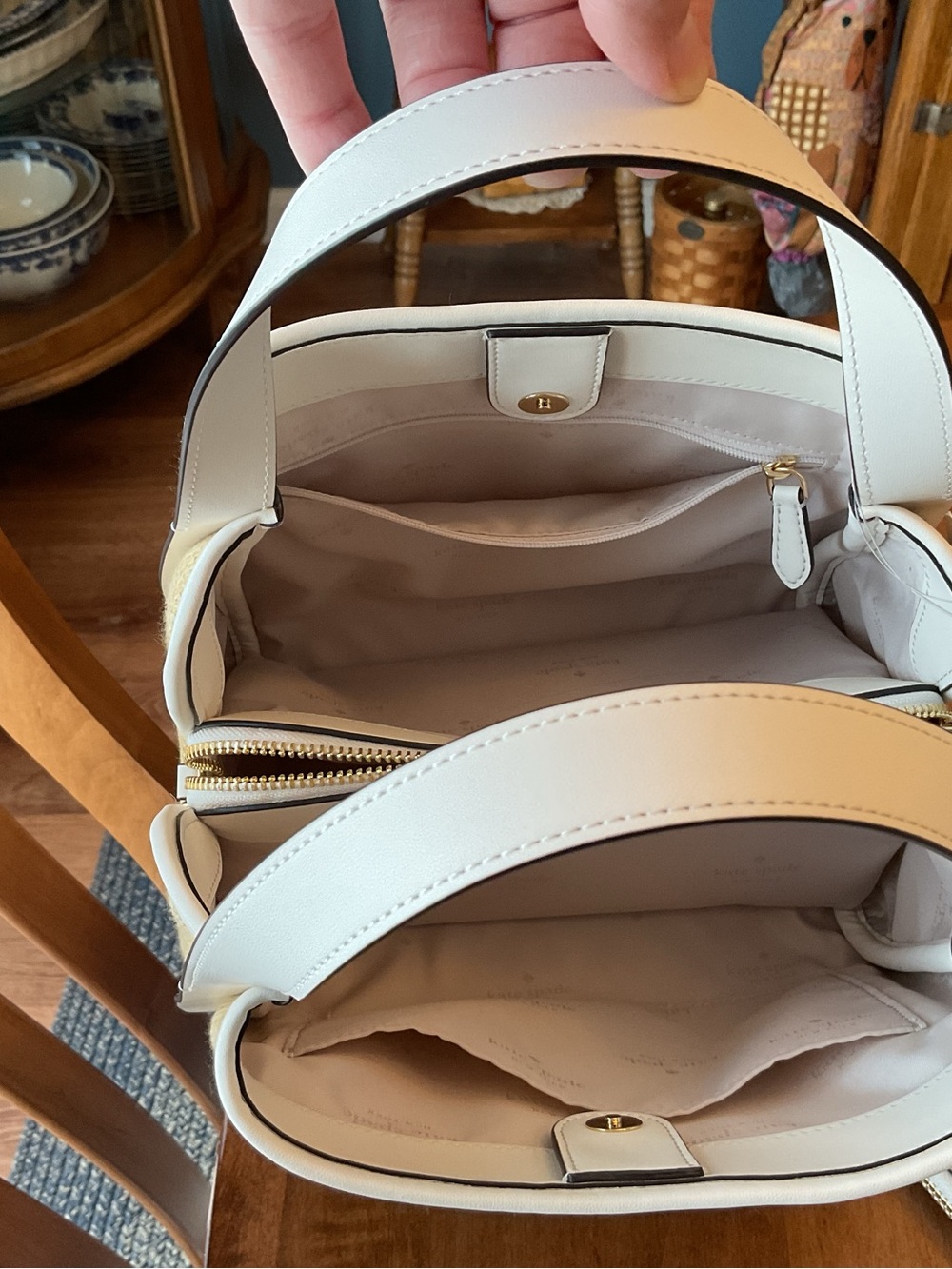 Kate Spade Straw Knott Satchel with matching wallet NWT - Picture 6 of 12